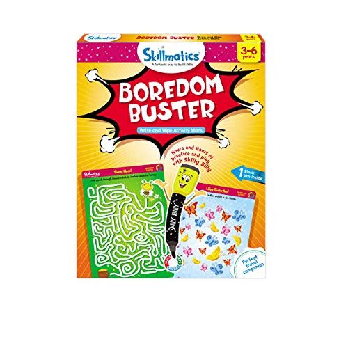  [아마존베스트]Skillmatics Educational Game: Boredom Buster (3-6 Years) | Erasable and Reusable Activity Mats | Travel Friendly Toy with Dry Erase Marker | Learning tools for Kids 3, 4, 5, 6 Year