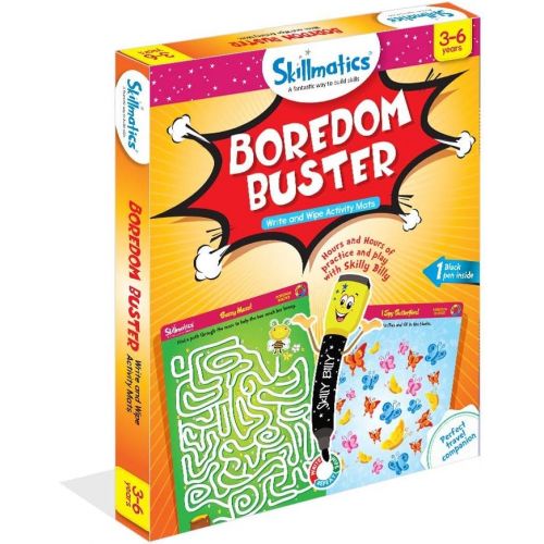  [아마존베스트]Skillmatics Educational Game: Boredom Buster (3-6 Years) | Erasable and Reusable Activity Mats | Travel Friendly Toy with Dry Erase Marker | Learning tools for Kids 3, 4, 5, 6 Year