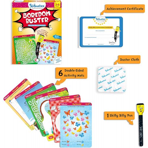  [아마존베스트]Skillmatics Educational Game: Boredom Buster (3-6 Years) | Erasable and Reusable Activity Mats | Travel Friendly Toy with Dry Erase Marker | Learning tools for Kids 3, 4, 5, 6 Year