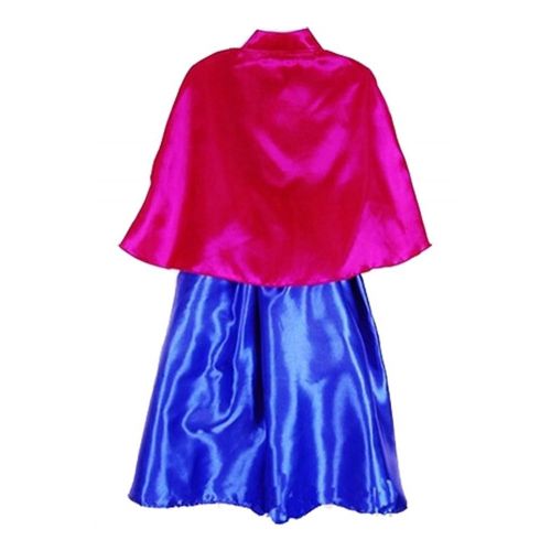  Skin9th Princess Anna Lace Paisley Chiffon Cosplay Costume Play Long Dress for Girls Kids
