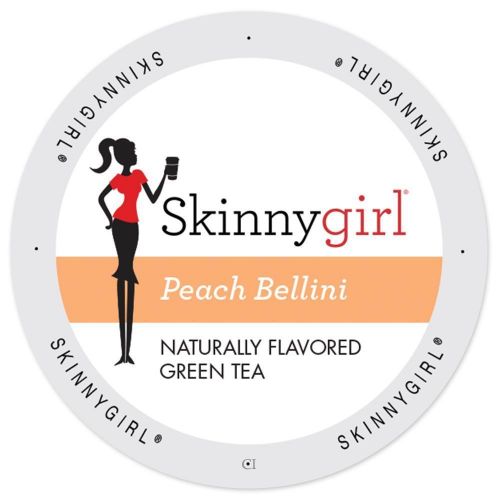  Skinnygirl Peach Bellini Green Tea, Single Serve Cup Portion Pack for Keurig K-Cup Brewers