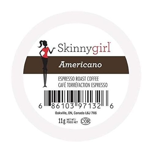  Skinnygirl Coffee Pods, Americano, Espresso Roast Coffee in Single Serve Pods for Keurig K Cups Brewers, 24 Count