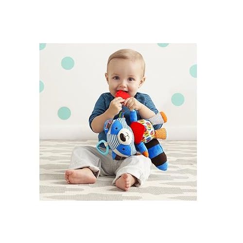 스킵 Skip Hop Bandana Buddies Baby Activity and Teething Toy with Multi-Sensory Rattle and Textures, Puppy