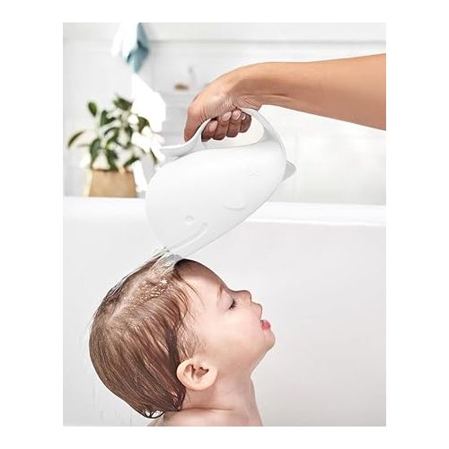 스킵 Skip Hop Baby Bath Rinse Cup, Moby Tear-Free Waterfall Rinser, White