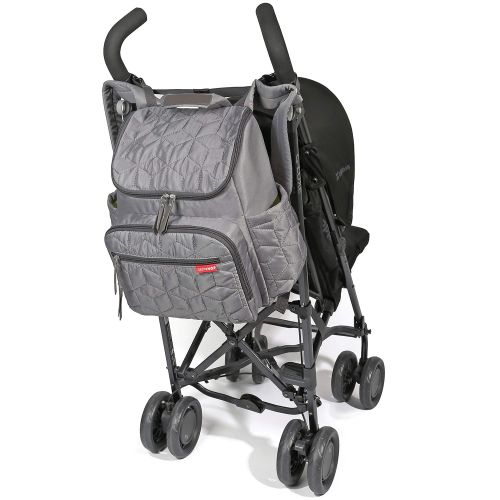 스킵 Skip Hop Diaper Bag Backpack: Forma, Multi-Function Baby Travel Bag with Changing Pad & Stroller Attachment, Grey