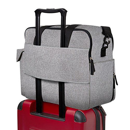 스킵 Skip Hop Weekender Travel Diaper Bag Tote with Matching Changing Pad, Duo Signature, Grey Melange