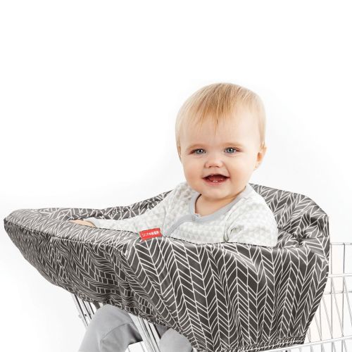 스킵 Skip Hop Shopping Cart and Baby High Chair Cover, Take Cover, Grey Feather