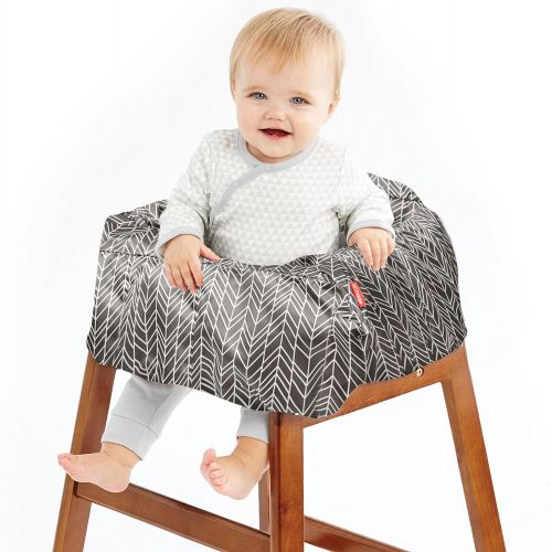 스킵 Skip Hop Shopping Cart and Baby High Chair Cover, Take Cover, Grey Feather