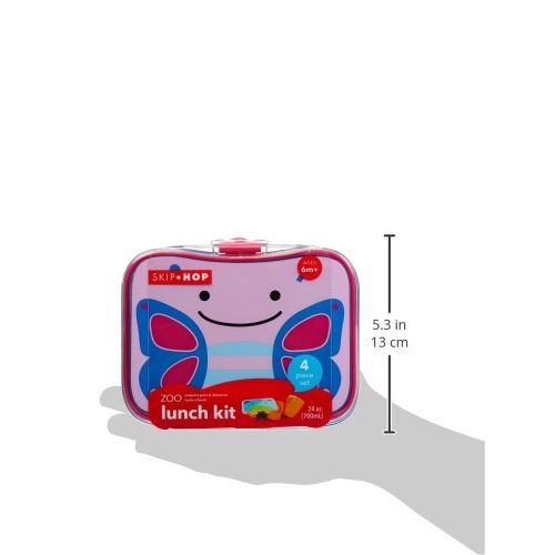 스킵 [아마존베스트]Skip Hop Baby Zoo Little Kid and Toddler Mealtime Lunch Kit Feeding Set, Multi, Blossom Butterfly