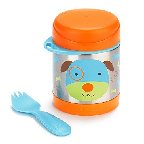 스킵 [아마존베스트]Skip Hop Baby Zoo Little Kid and Toddler Insulated Food Jar and Spork Set, Multi, Darby Dog