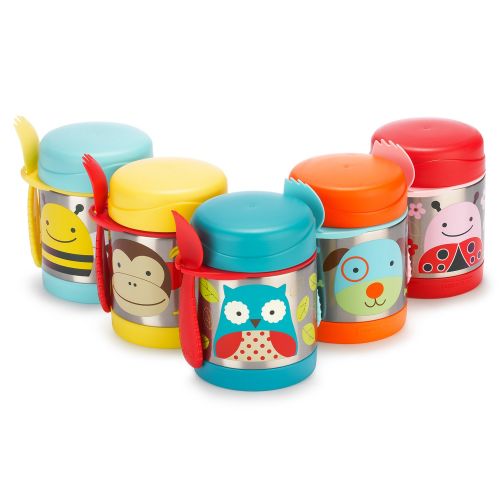 스킵 [아마존베스트]Skip Hop Baby Zoo Little Kid and Toddler Insulated Food Jar and Spork Set, Multi, Darby Dog