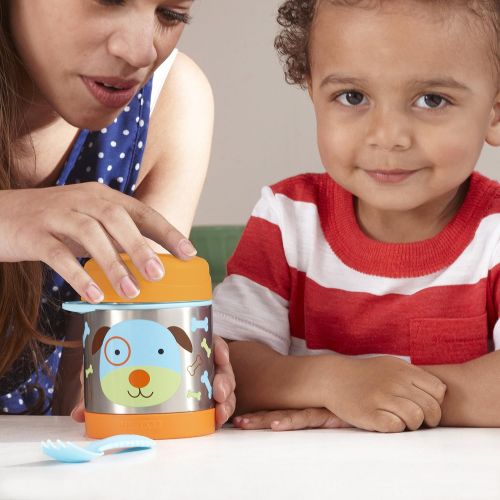 스킵 [아마존베스트]Skip Hop Baby Zoo Little Kid and Toddler Insulated Food Jar and Spork Set, Multi, Darby Dog