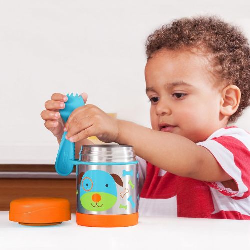 스킵 [아마존베스트]Skip Hop Baby Zoo Little Kid and Toddler Insulated Food Jar and Spork Set, Multi, Darby Dog