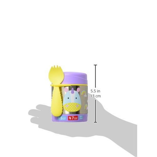 스킵 [아마존베스트]Skip Hop Baby Zoo Little Kid and Toddler Insulated Food Jar and Spork Set, Multi, Eureka Unicorn