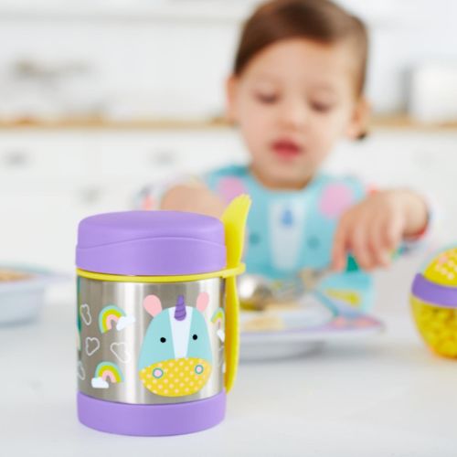 스킵 [아마존베스트]Skip Hop Baby Zoo Little Kid and Toddler Insulated Food Jar and Spork Set, Multi, Eureka Unicorn