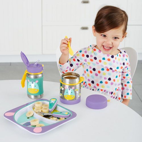 스킵 [아마존베스트]Skip Hop Baby Zoo Little Kid and Toddler Insulated Food Jar and Spork Set, Multi, Eureka Unicorn