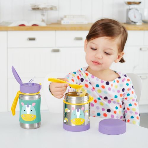 스킵 [아마존베스트]Skip Hop Baby Zoo Little Kid and Toddler Insulated Food Jar and Spork Set, Multi, Eureka Unicorn