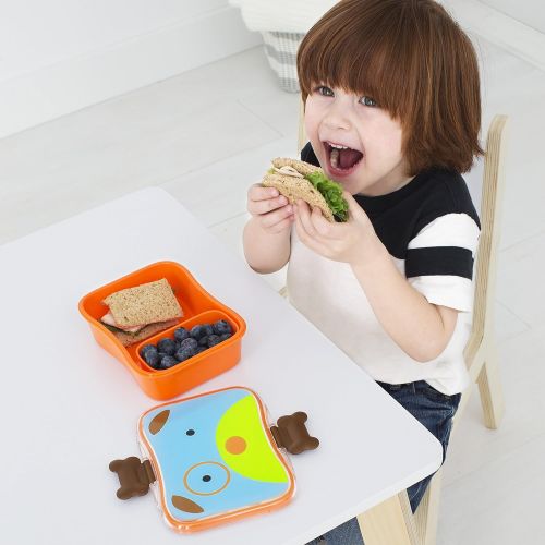 스킵 [아마존베스트]Skip Hop Baby Zoo Little Kid and Toddler Mealtime Lunch Kit Feeding Set, Multi, Darby Dog