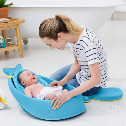 스킵 [아마존베스트]Skip Hop Moby Baby Bath Tub 3 in 1 Smart Sling, Blue