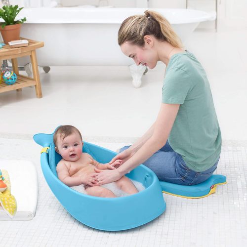 스킵 [아마존베스트]Skip Hop Moby Baby Bath Tub 3 in 1 Smart Sling, Blue