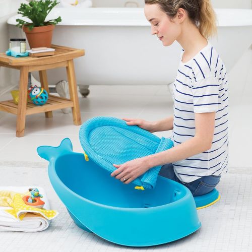 스킵 [아마존베스트]Skip Hop Moby Baby Bath Tub 3 in 1 Smart Sling, Blue