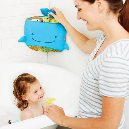 스킵 [아마존베스트]Skip Hop Moby Bath Toy Organizer For Babies And Toddlers, Corner Bath Tub Storage, Blue