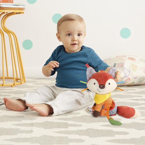 스킵 [아마존베스트]Skip Hop Bandana Buddies Baby Activity and Teething Toy with Multi-Sensory Rattle and Textures, Fox