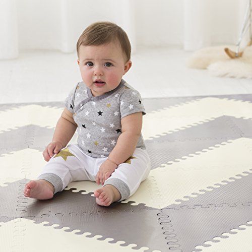 스킵 [아마존베스트]Skip Hop Playspot Foam Play Mat For Baby, Grey/Cream, 70 X 56