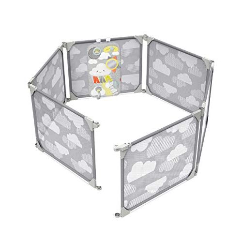 스킵 [아마존베스트]Skip Hop Baby Playpen: Expandable or Wall Mounted Play Yard with Clip-On Play Surface, Silver Lining Cloud