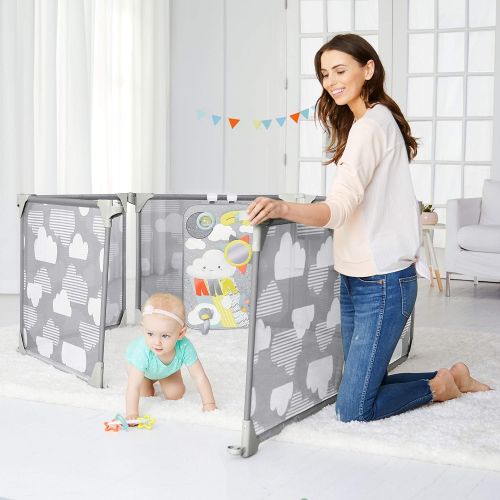 스킵 [아마존베스트]Skip Hop Baby Playpen: Expandable or Wall Mounted Play Yard with Clip-On Play Surface, Silver Lining Cloud