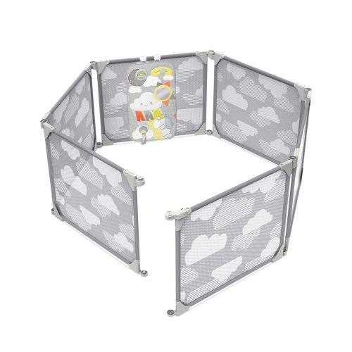 스킵 [아마존베스트]Skip Hop Baby Playpen: Expandable or Wall Mounted Play Yard with Clip-On Play Surface, Silver Lining Cloud