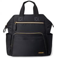 [아마존베스트]Skip Hop Diaper Bag Backpack, Mainframe Large Capacity Wide Open Structure, Black with Gold Trim