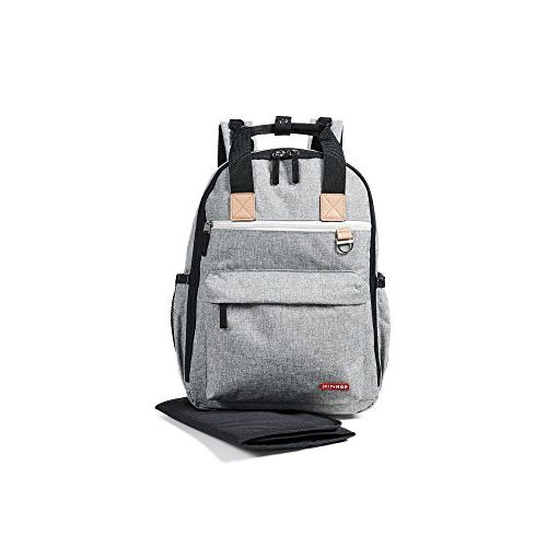 스킵 [아마존베스트]Skip Hop Diaper Bag Backpack with Matching Changing Pad, Duo Signature, Grey Melange