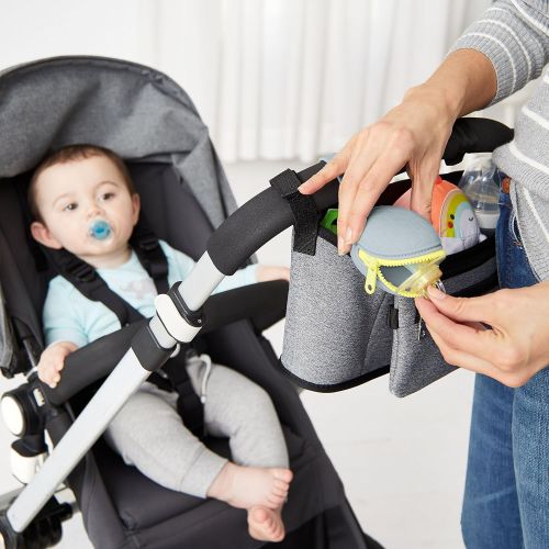 스킵 Skip Hop Grab & Go Silicone Pacifier Holder, Grey