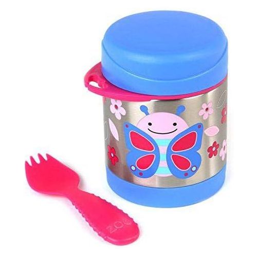 스킵 Skip Hop Baby Zoo Little Kid and Toddler Blossom Butterfly Insulated Food Jar and Spork Set, Multi, 11 fl oz