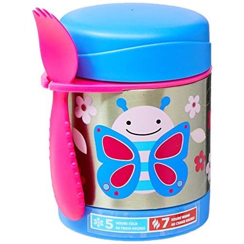 스킵 Skip Hop Baby Zoo Little Kid and Toddler Blossom Butterfly Insulated Food Jar and Spork Set, Multi, 11 fl oz