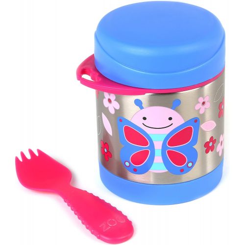 스킵 Skip Hop Baby Zoo Little Kid and Toddler Blossom Butterfly Insulated Food Jar and Spork Set, Multi, 11 fl oz