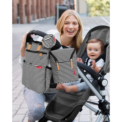 스킵 Skip Hop Insulated Breastmilk Cooler And Baby Bottle Bag, Black/White Stripe