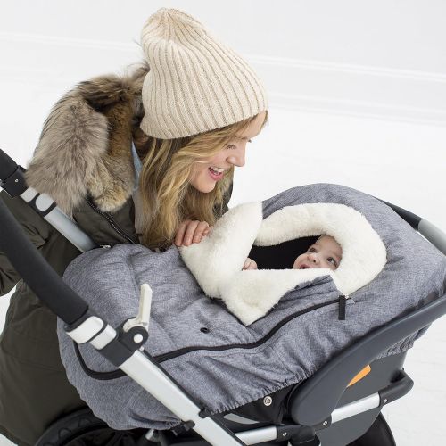 스킵 Visit the Skip Hop Store Skip Hop Winter Car Seat Cover: Ultra Plush Fleece, Heather Grey