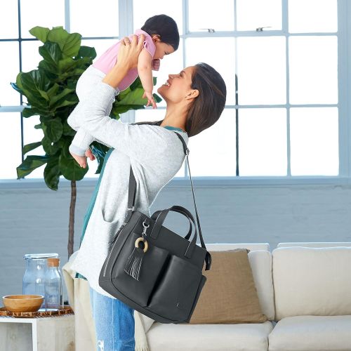 스킵 Skip Hop Greenwich Simply Chic Diaper Tote, Smoke