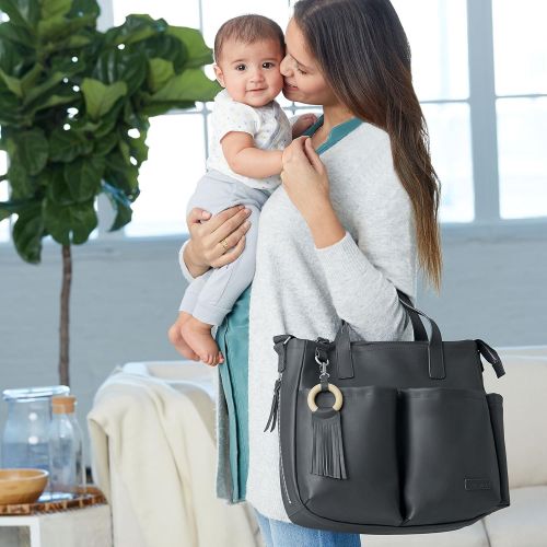 스킵 Skip Hop Greenwich Simply Chic Diaper Tote, Smoke