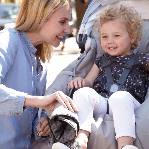 스킵 Skip Hop Stroll and Go Three-Season Footmuff for Toddler, Heather Grey
