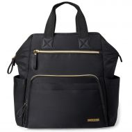 Skip Hop Diaper Bag Backpack, Mainframe Large Capacity Wide Open Structure, Black with Gold Trim