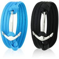 [아마존 핫딜]  [아마존핫딜]Skipper Partner-Armbander 2er Set mit Silbernem Edelstahl Anker fuer Paare