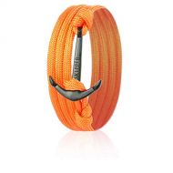 Skipper Anker-Armband Wickelarmband Nylon in Orange mit Schwarzem Anker 8007