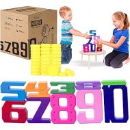 Skoolzy Number Blocks & Counting Coins 44 Piece Set, Toddler Toys Preschool Learning Activities Montessori Toys for Ages 18 Months+