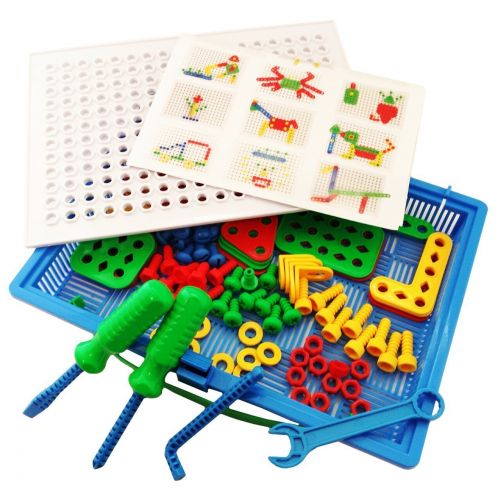  [아마존 핫딜]  [아마존핫딜]Skoolzy Educational Preschool Building Toys - 97pc Kids Construction Engineering Tool Set | Learning Tinker STEM Toys for Boys & Girls Nuts & Bolts Blocks for Kids