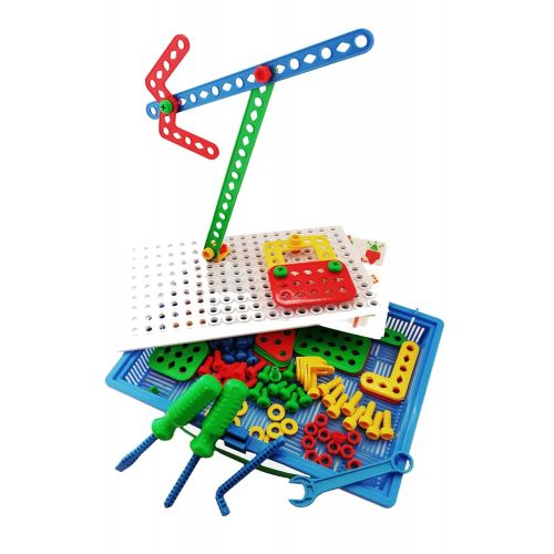  [아마존 핫딜]  [아마존핫딜]Skoolzy Educational Preschool Building Toys - 97pc Kids Construction Engineering Tool Set | Learning Tinker STEM Toys for Boys & Girls Nuts & Bolts Blocks for Kids