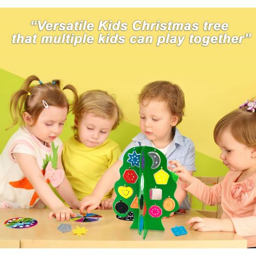  [아마존핫딜][아마존 핫딜] Skoolzy Kids Christmas Tree Learning Toys - Educational Montessori Counting Toys, Shape Sorter & Color Sorting Toys for Toddlers, Preschoolers 3-7 Year Old