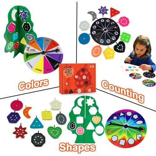  [아마존핫딜][아마존 핫딜] Skoolzy Kids Christmas Tree Learning Toys - Educational Montessori Counting Toys, Shape Sorter & Color Sorting Toys for Toddlers, Preschoolers 3-7 Year Old